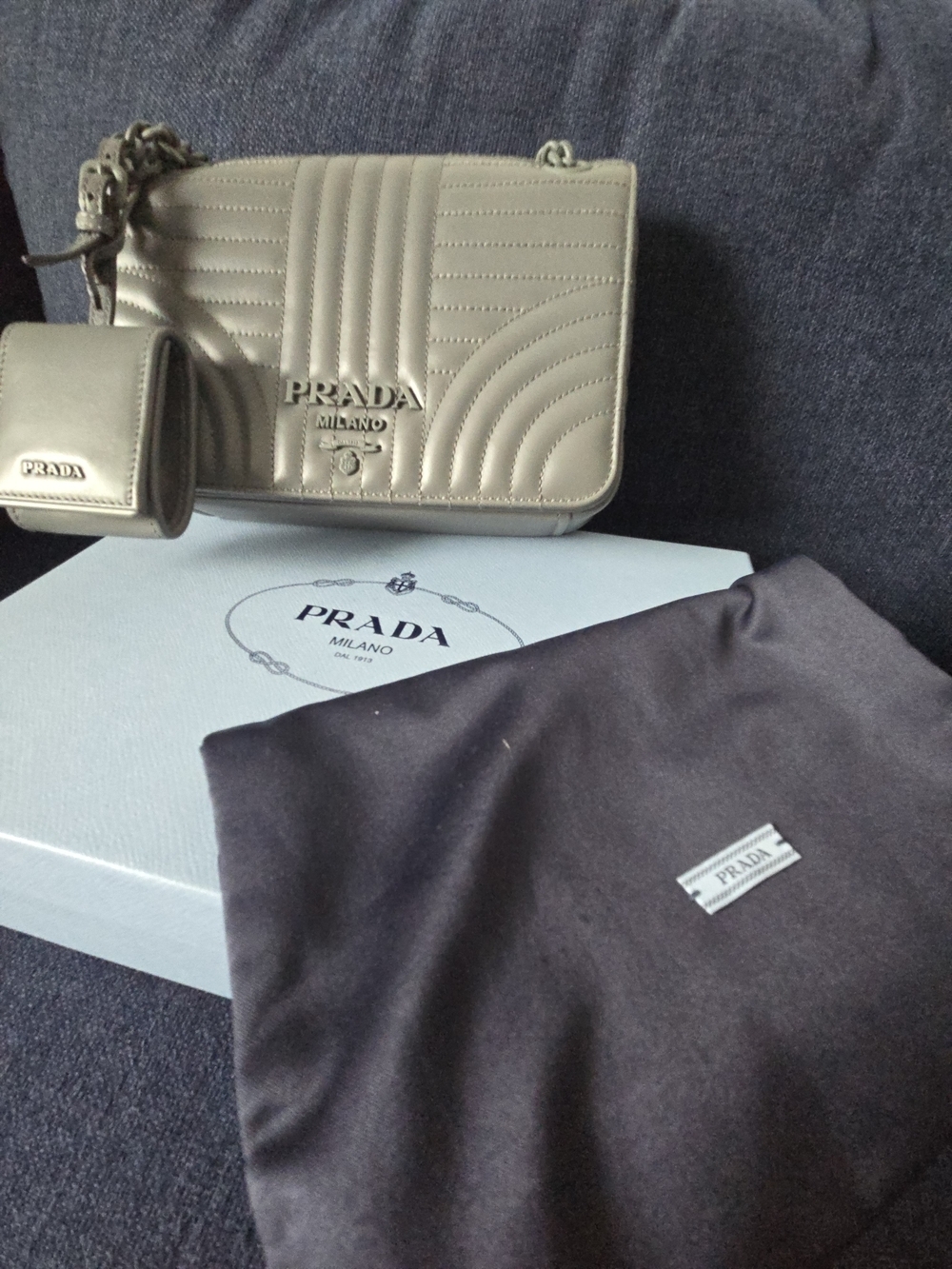 Prada Diagramme Bag Dark Gray - Picture 11 of 17